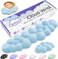 Cloud Wrist Rest Keyboard, Cloud Keyboard Wrist Pad Set with PU Leather Memory Foam, Cute Arm Rest for Palm Support, PC/Gaming Desk Accessories/Office Setup/Computer Hand Cushion - Blue