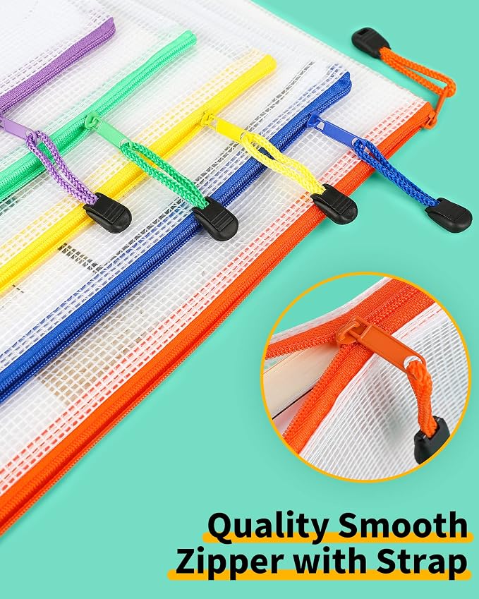 Smarpau B4 Mesh Zipper Pouch, 24 Pack 12 Colors 15" x 11" Zipper Pouches - Image 4