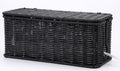 Handmade Cable Management Box, Imitation Rattan Cord Organizer Cord Hider Box, Desk Cord Management Box to Hide Cords and Power Strip L12.5 W5 H5.2 CB2412 Black