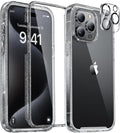 Miracase Glass Series for iPhone 15 Pro Max Case 6.7 Inch, Full-Body Drop Proof Phone Case for iPhone 15 Pro Max with Built-in 9H Tempered Glass Screen Protector + Camera Protector, Clear Glitter
