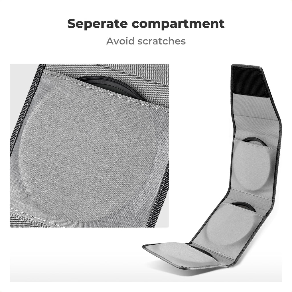 K&F CONCEPT Lens Filter Pouch, Lens Filter Case 3 Pocket Professional Photography Filter Holder Belt Bag Pouch Water-Resistant and Dustproof for Filter Up to 82mm (2Pack)