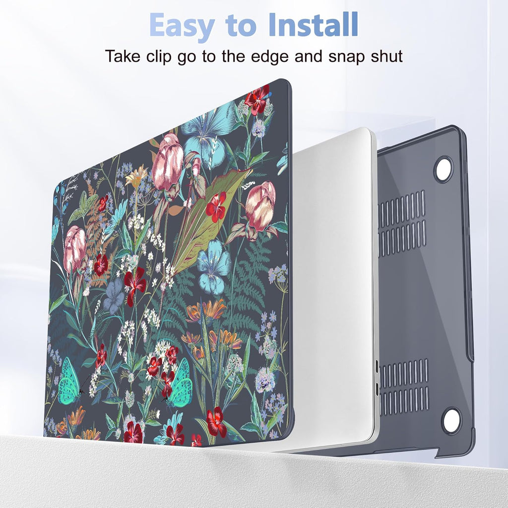 for MacBook Pro 16 inch Case 2019 2020 Release Model A2141, Plastic Hard Shell Cover with Keyboard Cover & Screen Protector for MacBook Pro 16 inch with Touch Bar & Touch ID, Flowers & Herbs