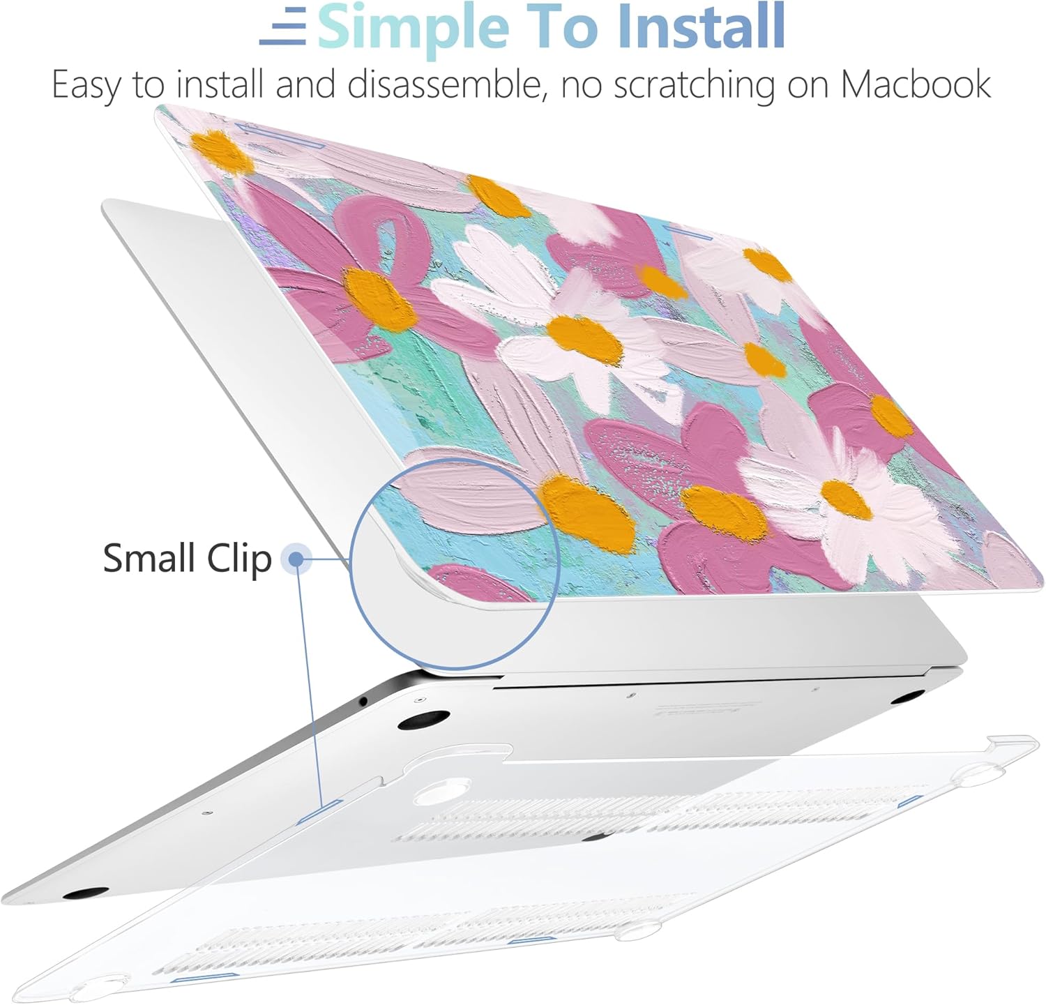 MEEgoodo for MacBook Air 13 inch Case 2021 2020 2019 2018 Released A2337 M1 A2179 A1932 with Touch ID, Plastic Hard Shell & Keyboard Cover Compatible with MacBook Air Case 13.3, Art Plants Floral