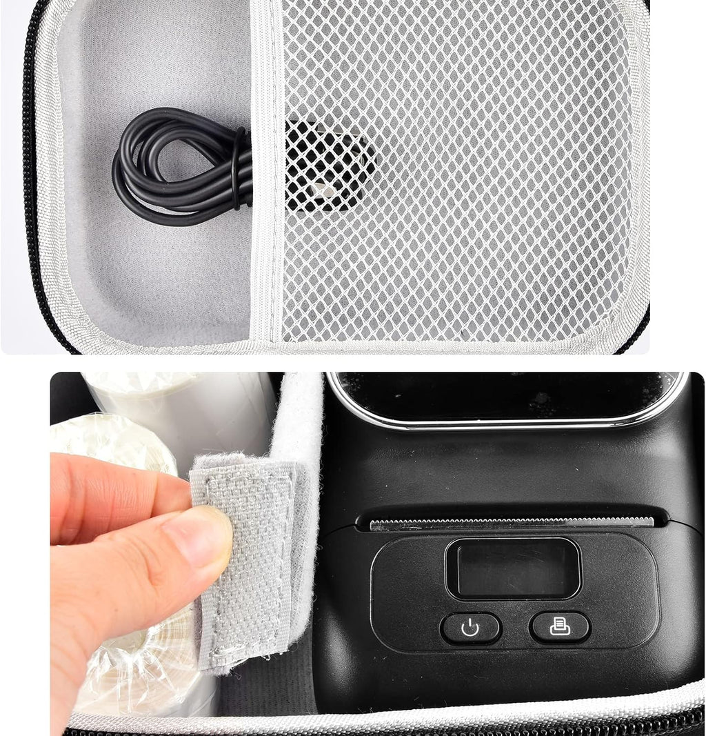 Case Compatible with Phomemo M110 Label Maker - Portable Mini Bluetooth Thermal Label Maker Carrying Storage Bag for Printer Labels, USB Cable and Accessories Black (Box Only)