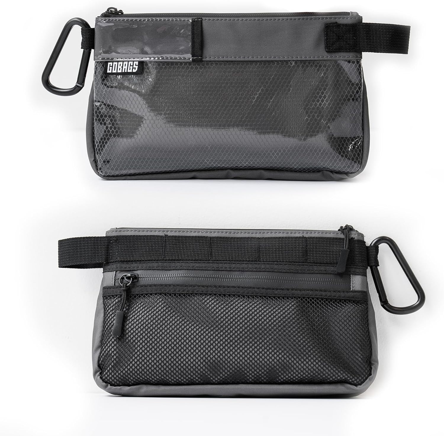 GOBAGS Production Zipper Bags - Electronics & Camera Accessories Bag - Cable organizer, Gear Accessory Pouch, Travel Camera Essentials (Small, Gray)