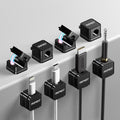 8 Pack Magnetic Cable Clips for Desk, Strong Adhesive Cord Organizer for Cable Management, Reusable Cord Management to Keep Wires Neat for Home, Office, Car & Nightstand