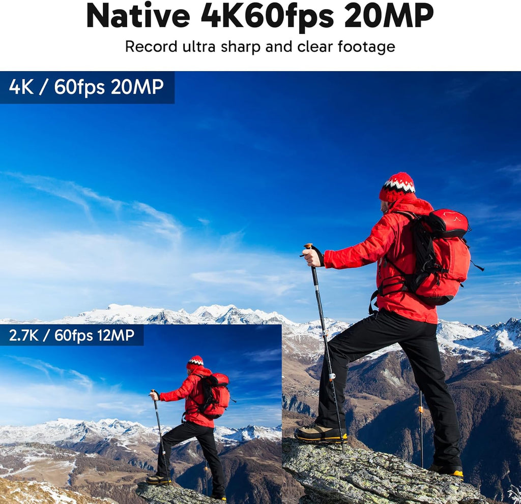 AKASO V50 Elite 4K60fps Action Camera with 128GB MicroSDXC U3 Memory Card Accessories Kit Bundle Voice Control EIS 131 feet Waterproof Camera 8X Zoom Remote Control