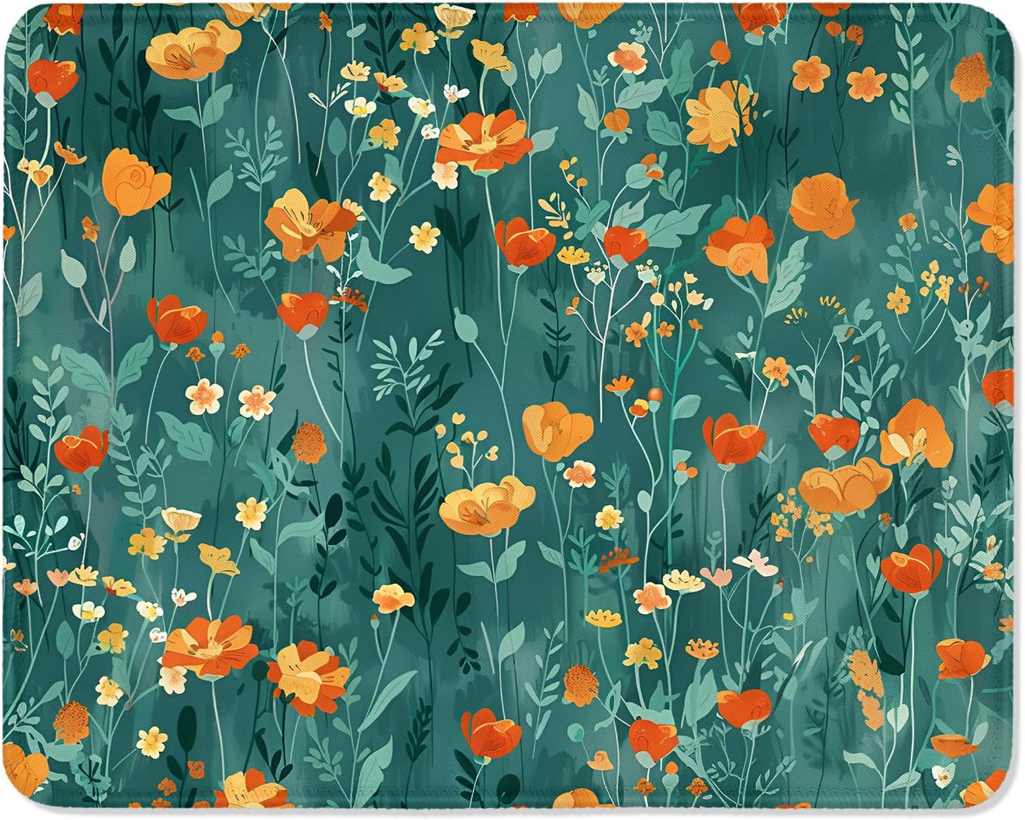 ITNRSIIET Mouse Pad with Stitched Edge Premium Textured Smooth Precise Operation Waterproof Washable Non-Slip Rubber Base Desktop Protection Mat, 10.2×8.3×0.12 inches, Beautiful Flowers