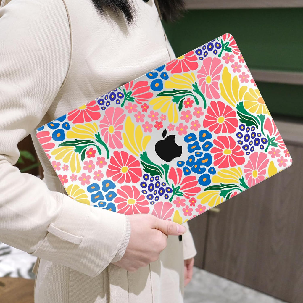 MEEgoodo Case for MacBook Pro 13 inch Case 2022 2021 2020 New A2338 M2/M1 A2251 A2289, Laptop Hard Shell with Keyboard & Camera Cover Compatible with 13 inch MacBook Pro, Groovy Flower
