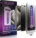 2 Pack Matte Privacy Screen Protector for iPhone 16 Pro 6.3-Inch Auto Dust Removal, No Bubbles,Anti-Spy Tempered Glass Film, Easy Installation