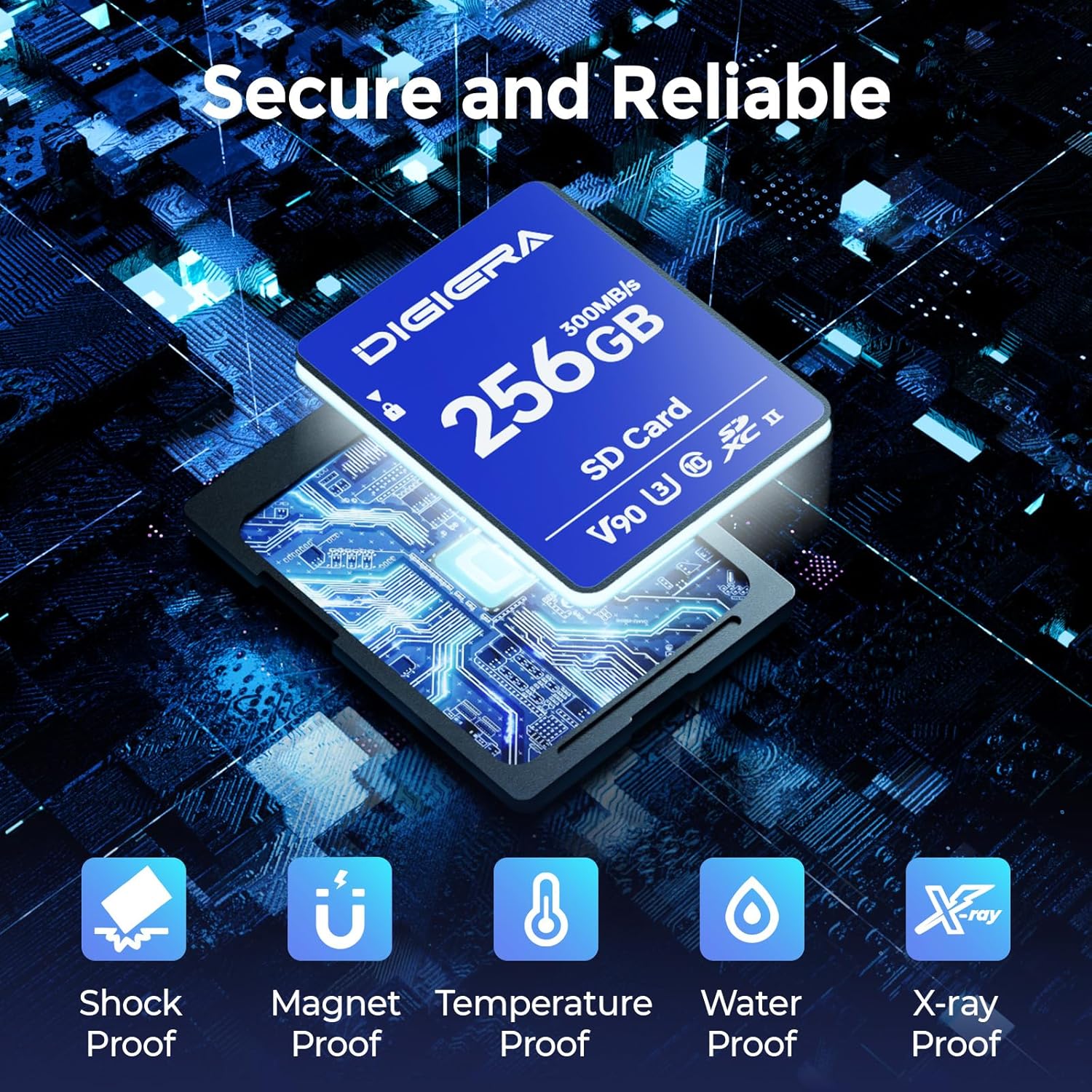256GB LSU200 SDXC UHS-II Memory Card - up to 300MB/s, C10, U3, V90, 8K, SD Card for Computers, Digital Cameras, Home Theatre Devices, Car Navigation Systems (2 Pack)