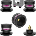 HiFi Speaker Spikes IF03B by Audiocrast, Speaker Vibration Dampener Stand Feet Pads Shock Absorber Isolation Pucks, Speaker Resonance Reducer with Non-Slip Mat for Turntable Amp CD DAC Recorder