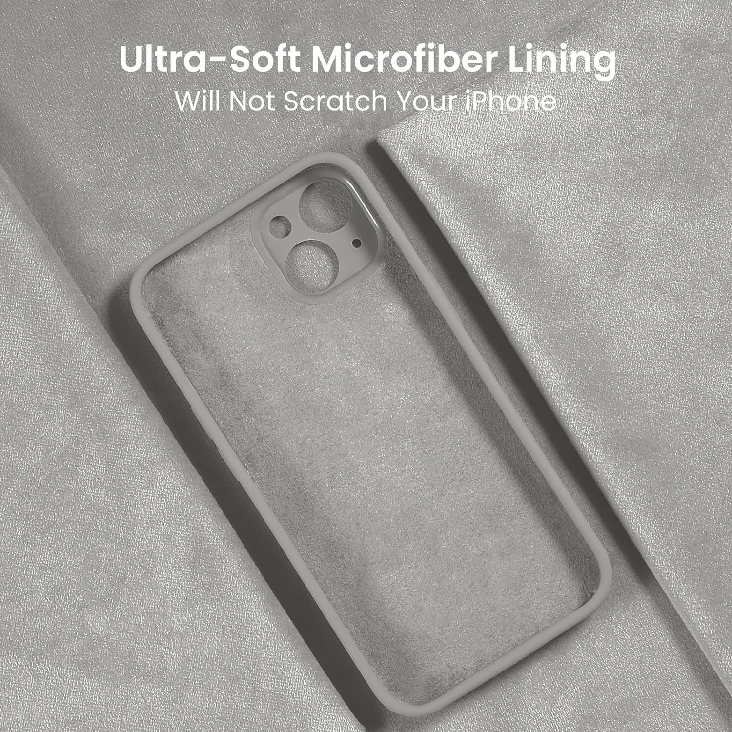 FireNova Designed for iPhone 15 Case, Silicone Upgraded [Camera Protection] Phone Case with [2 Screen Protectors], Soft Anti-Scratch Microfiber Lining Inside, 6.1 inch, Natural Titanium