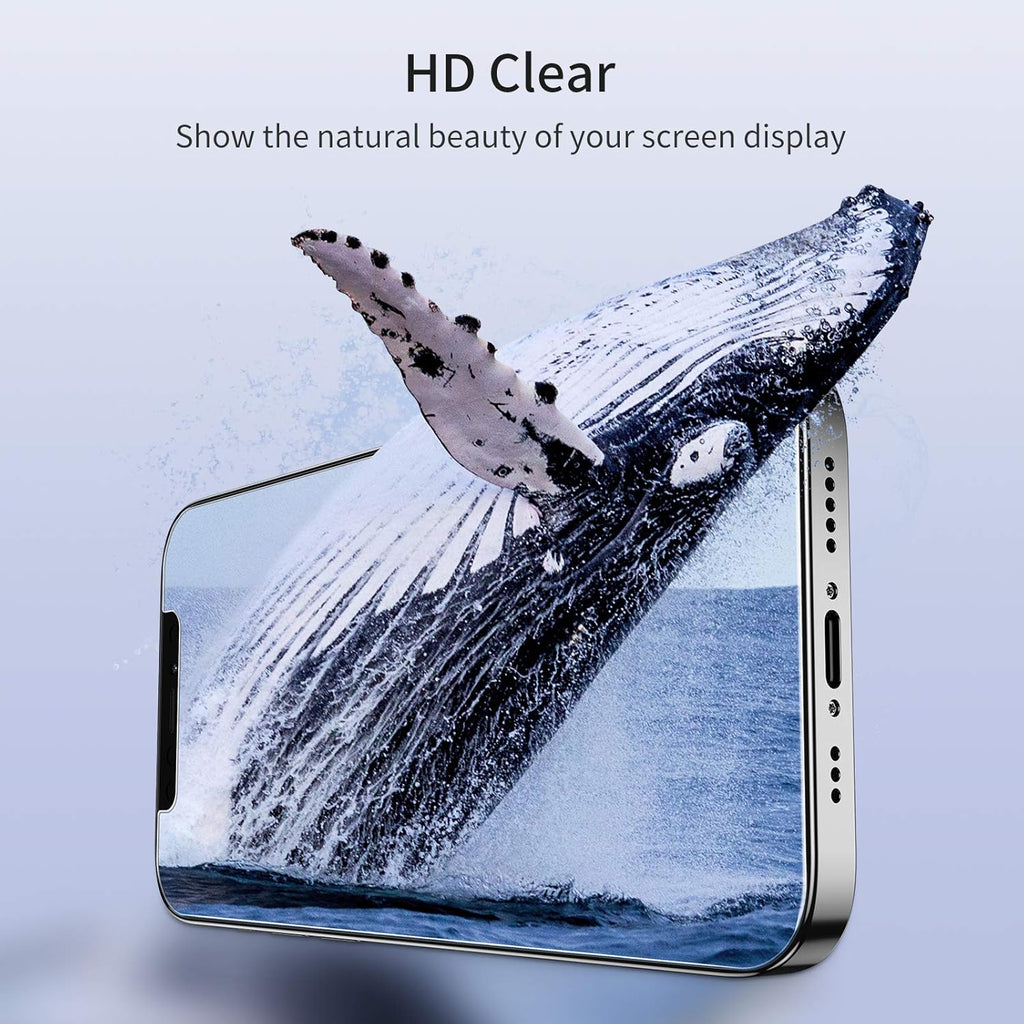 UNBREAKcable Shatterproof Tempered Glass Screen Protector for iPhone 12/12 Pro [3-Pack] [Easy Installation Frame] [9H Hardness] [99.99% HD Clear] [Bubble Free] for Apple 6.1''