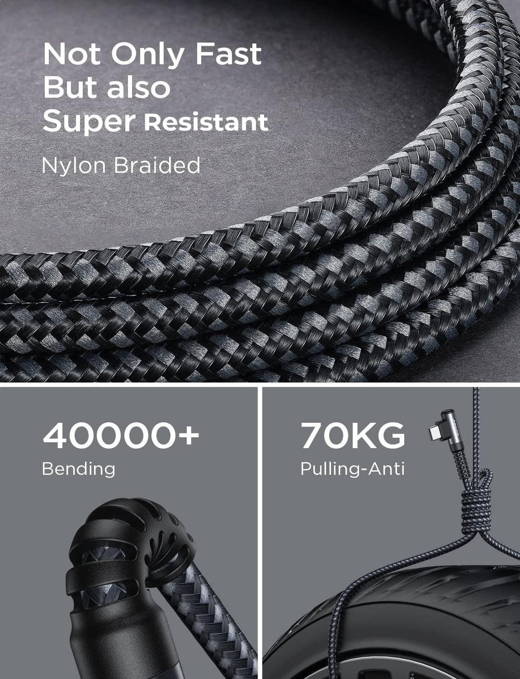 AINOPE 2 pac 1M Nylon Braided USB C Charging Cable Compatible with Galaxy S21+ Ultra, iPad mini/Air/Pro, Pixel 6X