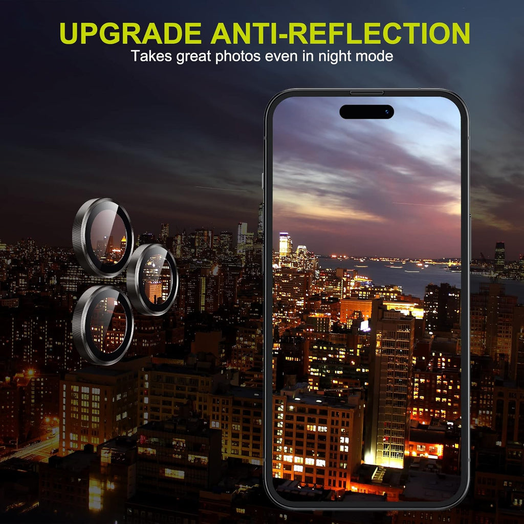 WSKEN for iPhone 14 Pro/iPhone 14 Pro Max Camera Lens Protector,[Night Shooting Mode] HD Tempered Metal Glass Camera Screen Protector Cover Film Accessories, Black