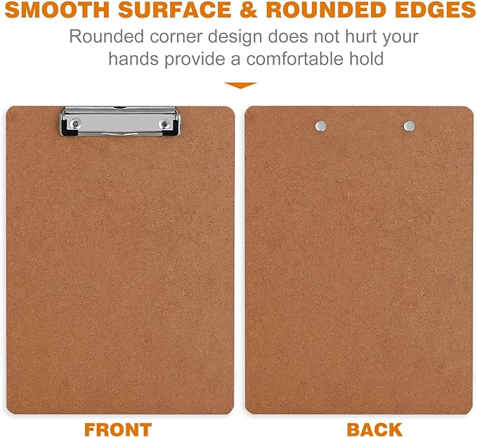 Clipboards, HERKKA 32 Pack Hardboard Office Clipboards Low Profile Clip - Image 4