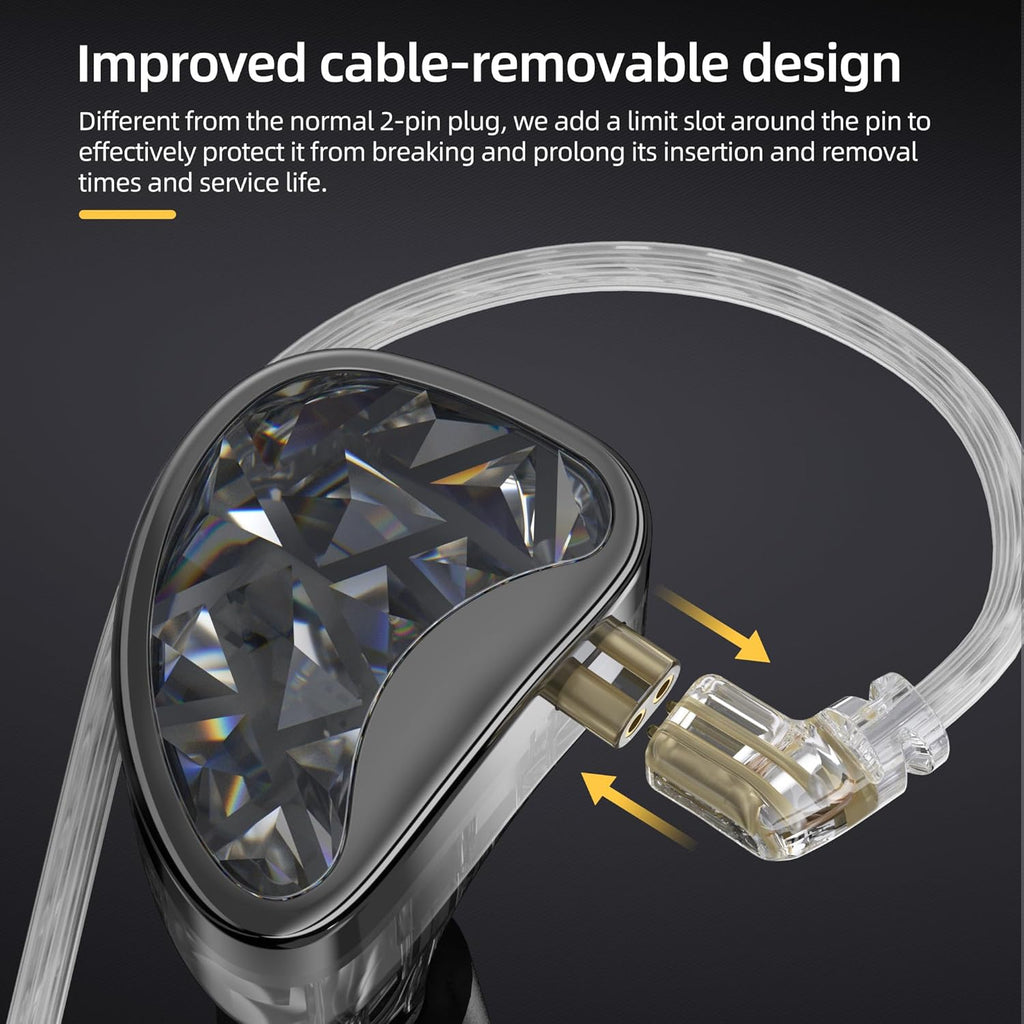 KZ AS24 in-Ear Monitor Headphone 24BA Drivers High-Performance IEM Earphones with 8 Tuning Switches, Noise Isolation Wired Earbuds for Musicians (Tuning Version,Black,no mic)