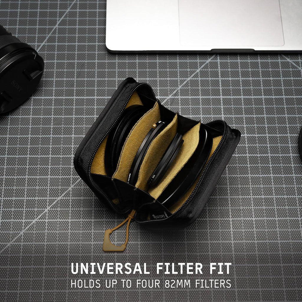 WANDRD Lens Filter Case - Store 4 Filters in Your Camera Backpack or Camera Case, Protect Photography Accessories from Scratches, Dust & Impact (Dallol Yellow)