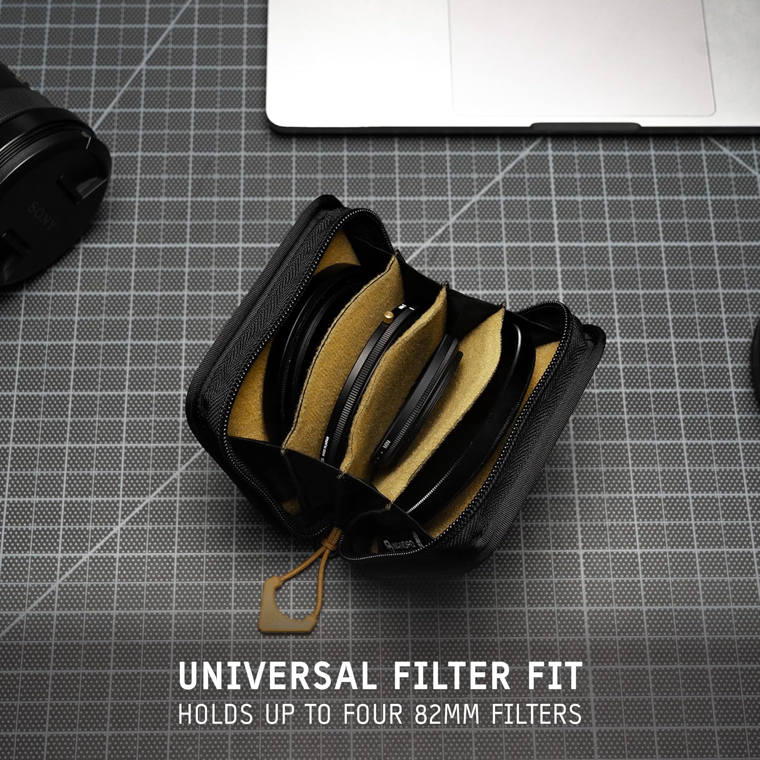 WANDRD Lens Filter Case - Store 4 Filters in Your Camera Backpack or Camera Case, Protect Photography Accessories from Scratches, Dust & Impact (Dallol Yellow)