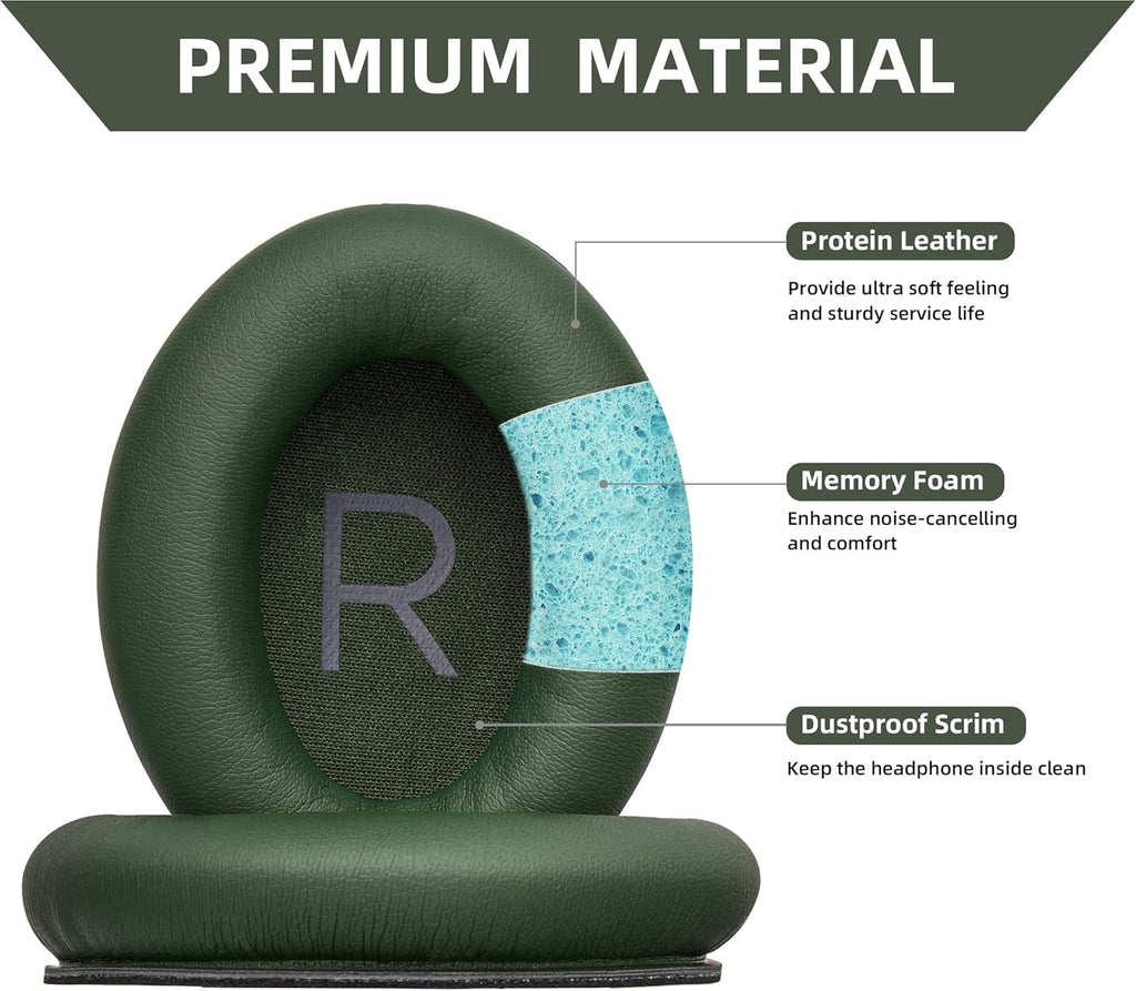 Replacement Ear Pads for Bose QuietComfort 45 (QC45)/QuietComfort SE (QC SE)/New QuietComfort Wireless Over Ear Headphones, Earpads Cushions with Softer Leather and Thicker Memory Foam
