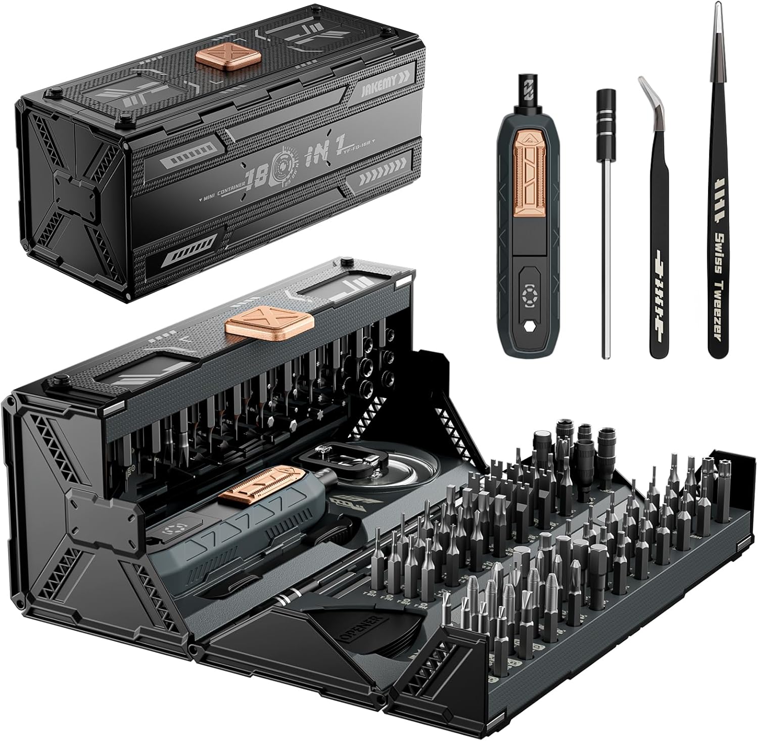 Mini Precision Screwdriver Set,JAKEMY 180 in 1 Laptop Screwdriver Repair Tool Kit,Magnetic Multi-Bit Tiny Screwdriver Bit Kit for DIY,Computer,PS5,Xbox,RC Car,Jewelers,Glasses,Watch,Home