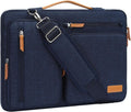 MOSISO 360 Protective Laptop Shoulder Bag,15 inch Computer Bag Compatible with MacBook Air M4 M3 M2/Pro A1990 A1707, Dell XPS Plus,Side Open Messenger Bag with 4 Zipper Pockets&Handle, Navy Blue