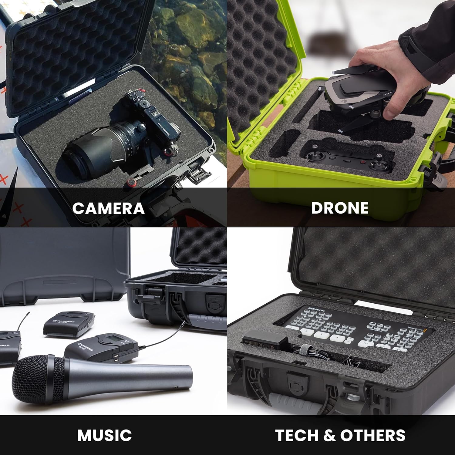 NANUK 910 Hard Case with Customizable Cubed Foam, IP67 Waterproof, Dustproof and Impact Resistant, 14.3” x 11.1” x 4.7”, Rugged Construction for Ultimate Protection, Made in Canada – Graphite