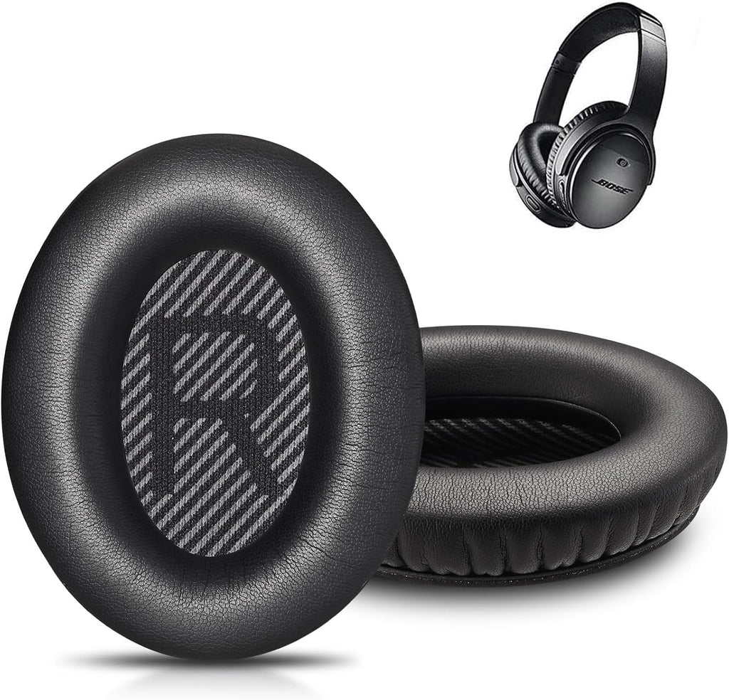 QC35 Replacement Ear Pads,Replacement Ear Pads for Bose QC35 & QC35ii (QuietComfort 35) Headphones - Softer Leather, Memory Foam, Extra Durability
