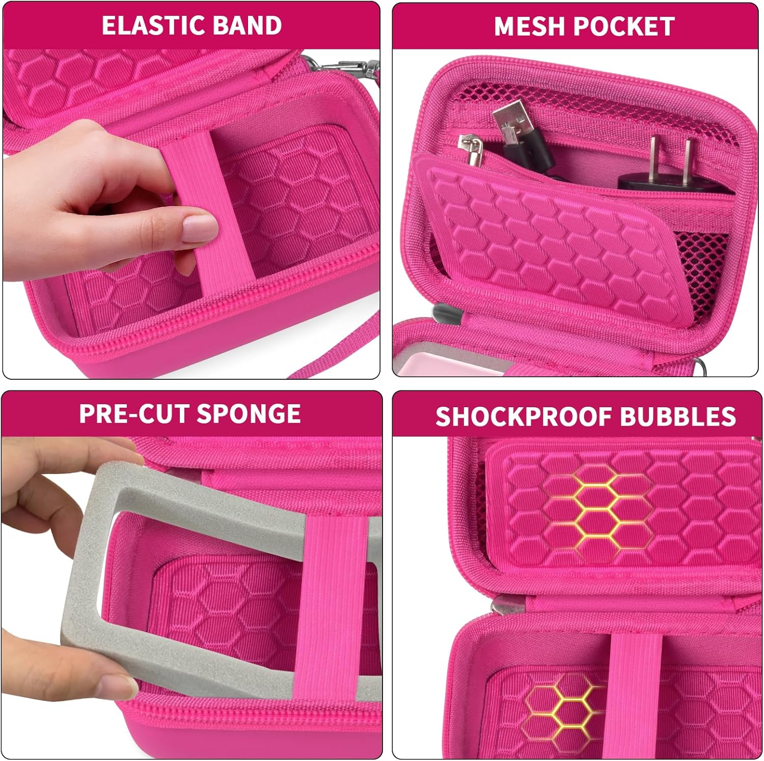 Carrying & Protective Case for Digital Camera, AbergBest 21 Mega Pixels 2.7" LCD Rechargeable HD/Kodak Pixpro/Canon PowerShot ELPH 180/190 / Sony DSCW800 / DSCW831 Cameras for Travel - Rose Red