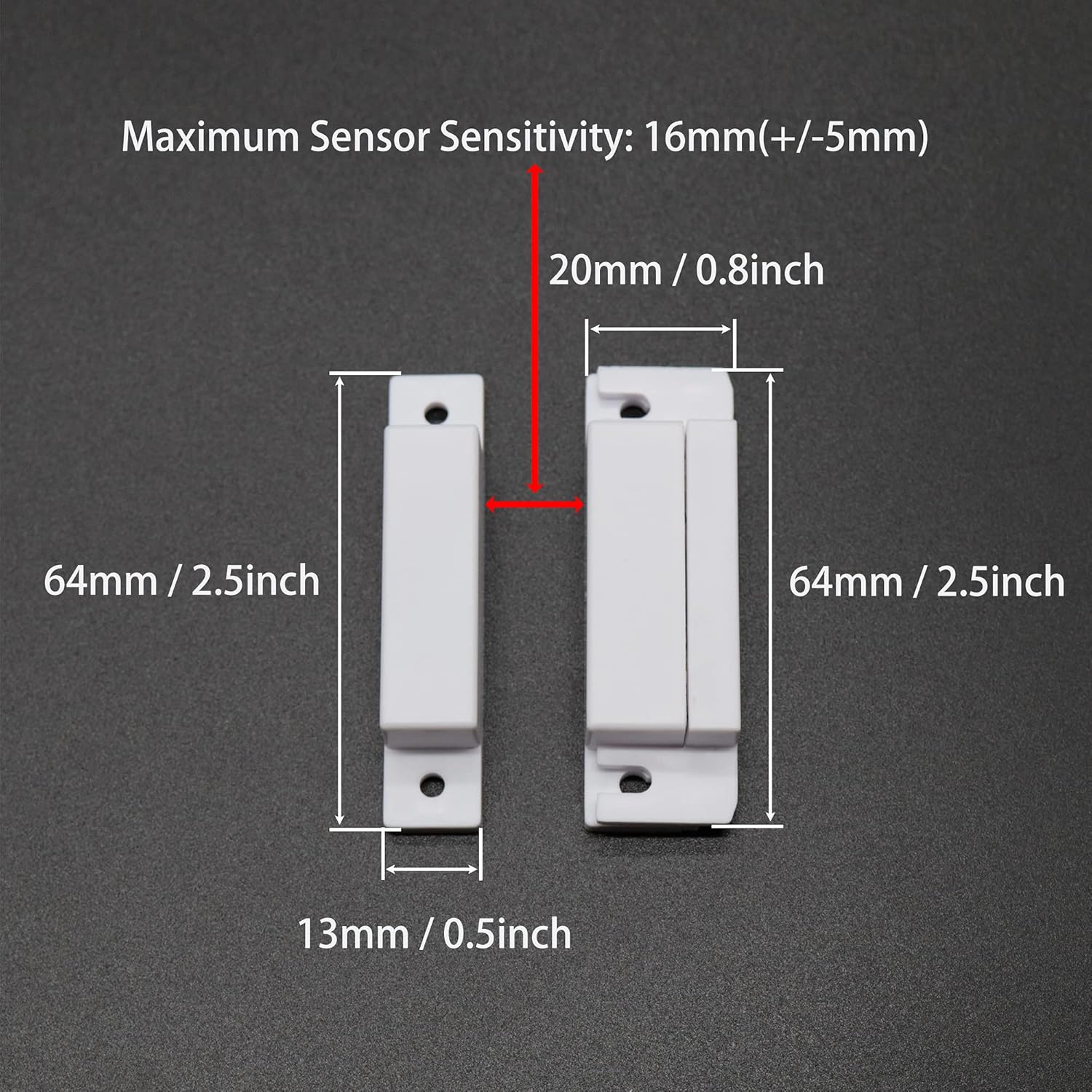 Magnetic Reed Switch NC Surface Mount Wired Door Window Contact Sensor with Cover for Home Security and Burglar Alarm Systems MC-31 5pcs