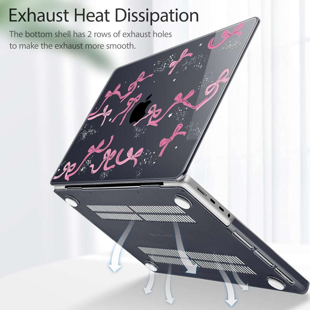 Tuiklol for MacBook Pro 14 Inch Case 2024-2021 Release M4 A3112 A3401 A3185/M3 A2918 A2992/M2 A2779/M1 A2442 Pro/Max,Hard Shell Case with Keyboard Cover & Screen Protector for Touch ID,Bow-2