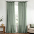 Memory Trained Pinch Pleated Curtains 96 Inches Long, Viral Linen Pinch Pleat by ANRODUO