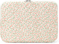 Puffy Laptop Sleeve 13-15.6 Inch Cute Quilted Laptop Protective Case Padded Floral Computer Sleeve for MacBook (B-Pink, 13 Inch)