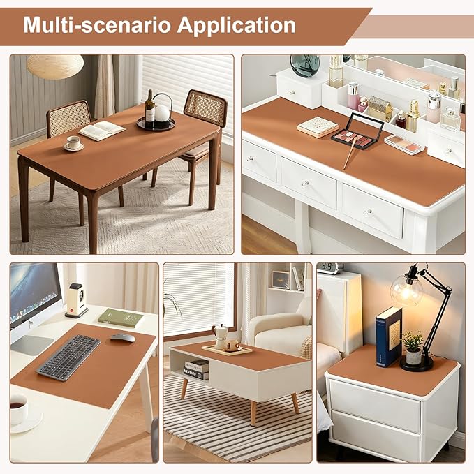 OstepDecor Brown Table Cover Protector 16 x 48 Inch, 1.5mm Thick Plastic Table - Image 5