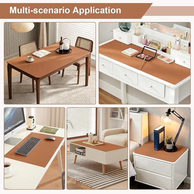 OstepDecor Brown Table Cover Protector 16 x 60 Inch, 1.5mm Thick Plastic Table - Image 5