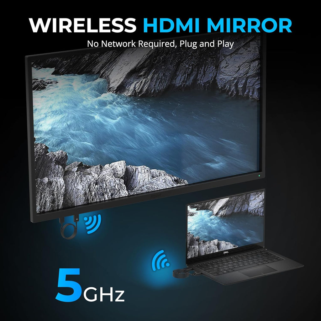 SABRENT Wireless HDMI Transmitter and Receiver 100FT/30M Seamless FHD Quality (1080p@60Hz) Plug and Play, Stream Video from PCs, Laptops to TVs, Projectors and More (DA-H1R1)