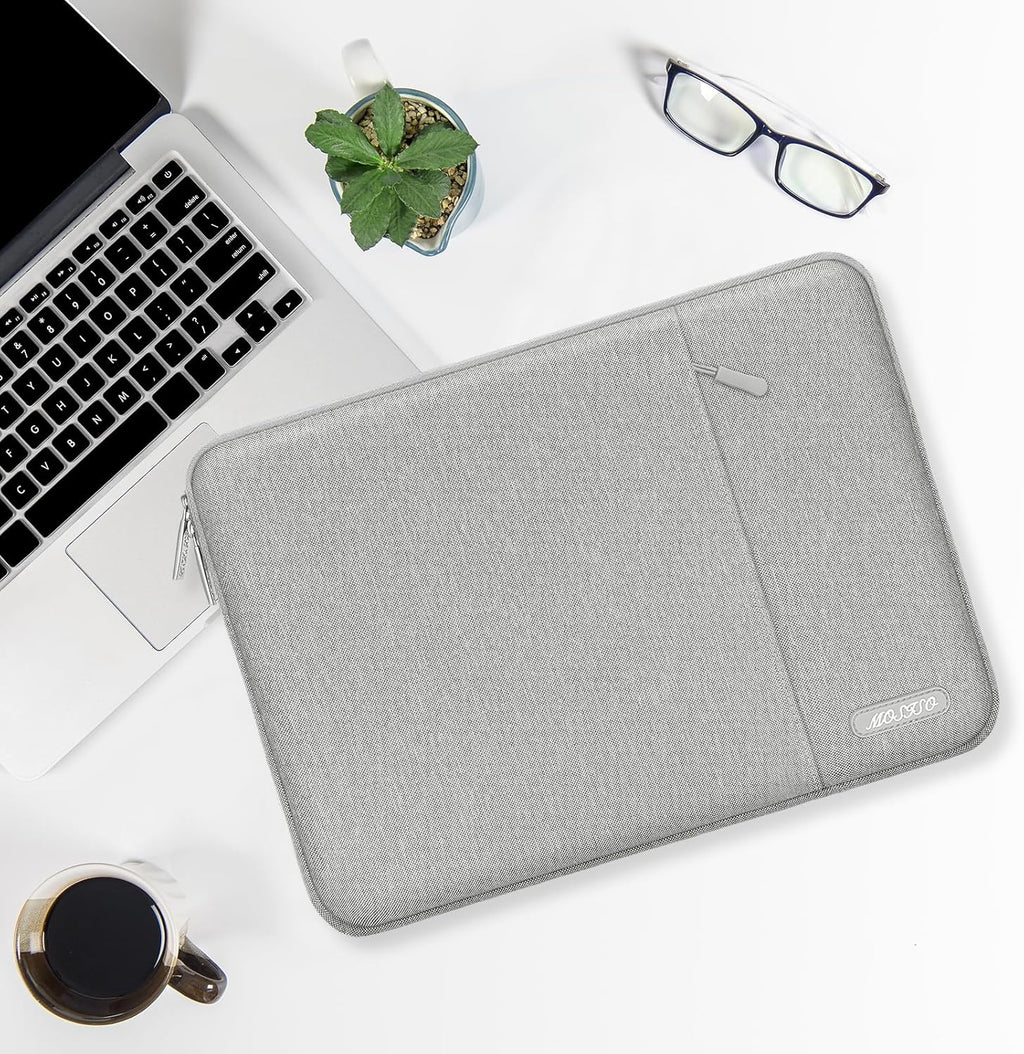 MOSISO Laptop Case 12.3 inch, 11.6-12.3 inch Laptop Sleeve Compatible with MacBook Air 11.6, Acer HP Dell Lenovo Samsung, Surface Pro, Polyester Vertical Computer Sleeve Bag with Pocket, Gray