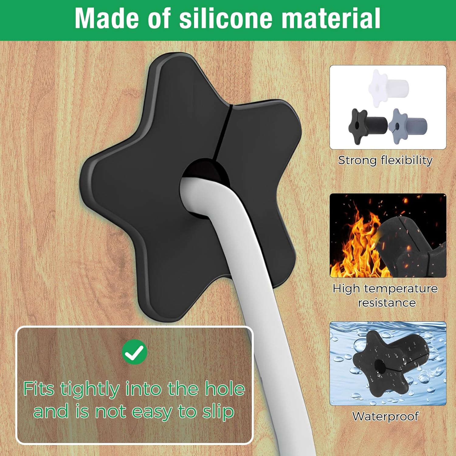 2pc Starlink Cable Grommet 5/8" Silicone Waterproof Wall Hole Pass Through Split Cable Bushings for TV Wire Ethernet Cord, Starlink Cable Routing Kit Accessories, 27.6mm/1.09" Ht, Grey