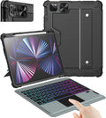 Nillkin iPad Pro 11(1st/2nd/3rd/4th Gen) & iPad Air 5th/4th Generation Case with Keyboard, Magic Trackpad, Rugged Case with Detachable Keyboard, 7 Backlight Colors, Portrait/Landscape Modes, Black