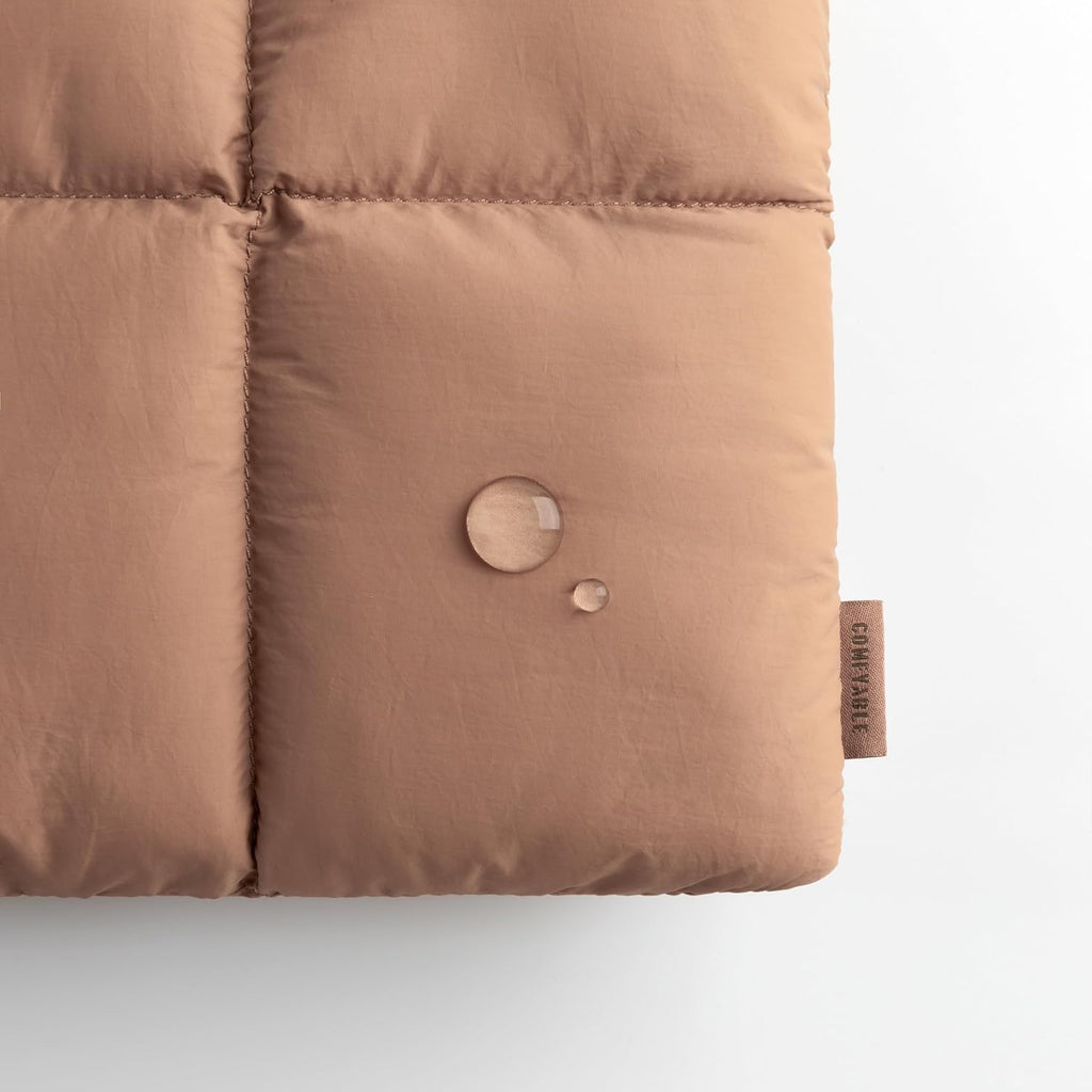 Comfyable Puffy Laptop Sleeve 15 Inch 16 Inch, Quilted Puffer Laptop Carrying Case, Pillow Pouch Compatible for MacBook Air 15 in M4 2025 & MacBook Pro 16 in M4 2024, Brown