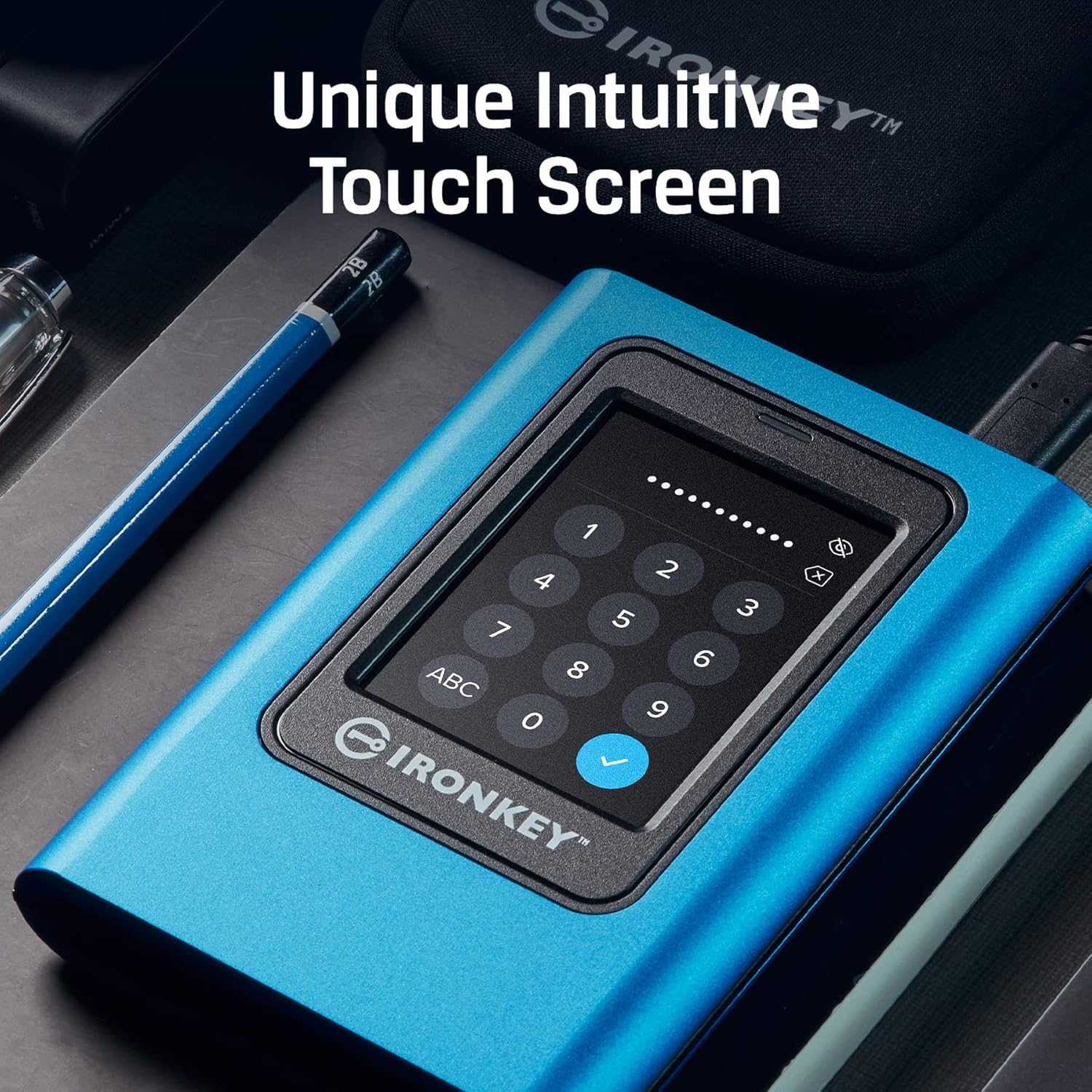 Kingston IronKey Vault Privacy 80 1.92TB External SSD | FIPS 197 | XTS-AES 256GB Encrypted | Touch Screen PIN | Secure Data Protection | IKVP80ES/1920G