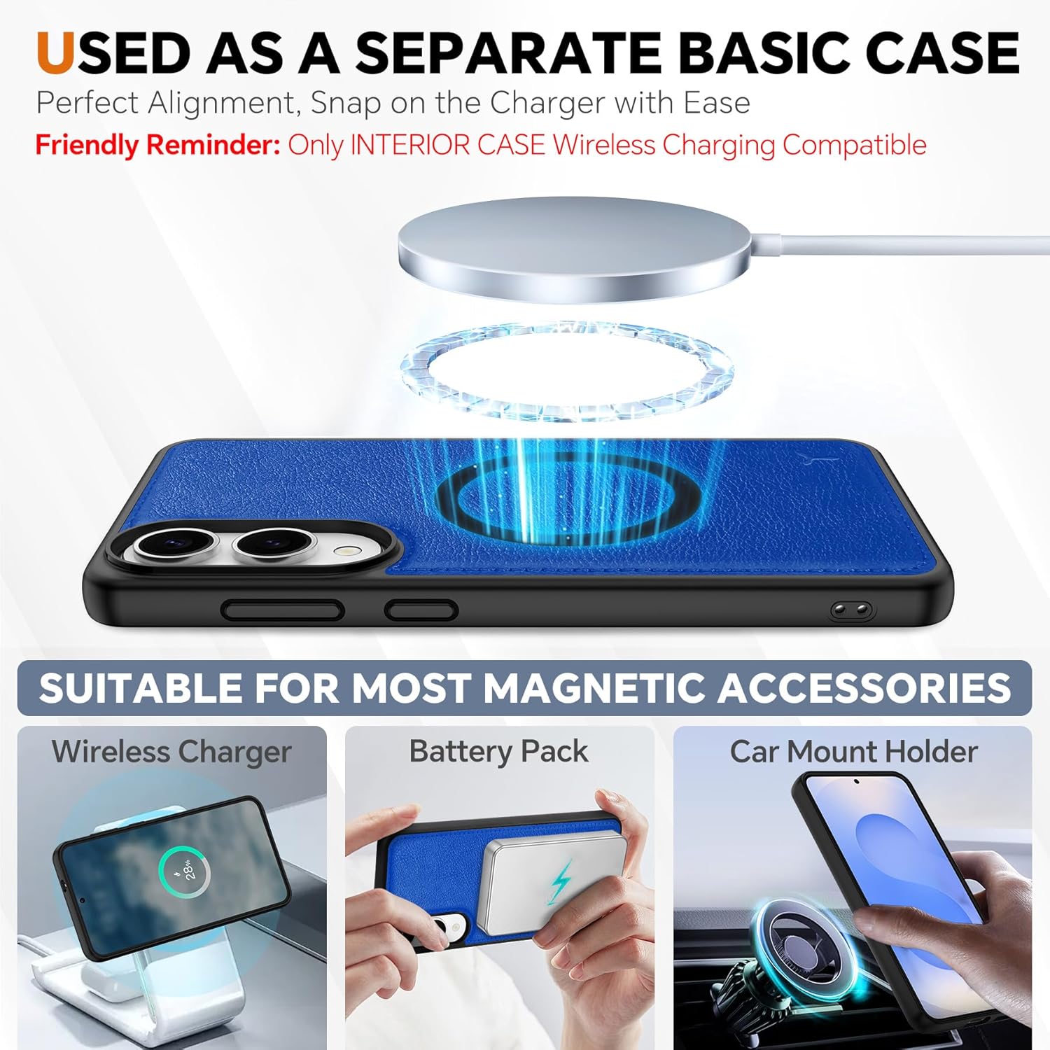 TUCCH Case Wallet for Galaxy S25 Edge, Removable [2 in 1] [Wireless Charging] Wrist Strap PU Leather Magnetic Stand RFID Blocking [4 Card Slots] Detachable Folio for Galaxy S25 Edge 6.7", Klein Blue