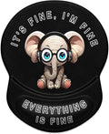 ITNRSIIET Ergonomic Mouse Pad with Gel Wrist Support Small Wrist Rest Smooth Surface Non-Slip PU Base Comfortable Office Supplies Pain Relief, 8.7 x 7.2 inches, Pretty Fine Elephant