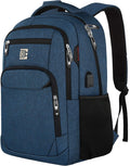 17 Inch Laptop Backpack, Business Anti Theft Slim Durable Laptops Backpack with USB Charging Port, Water Resistant College Computer Bag Gifts for Men & Women Fits 15.6 Inch Notebook-Blue