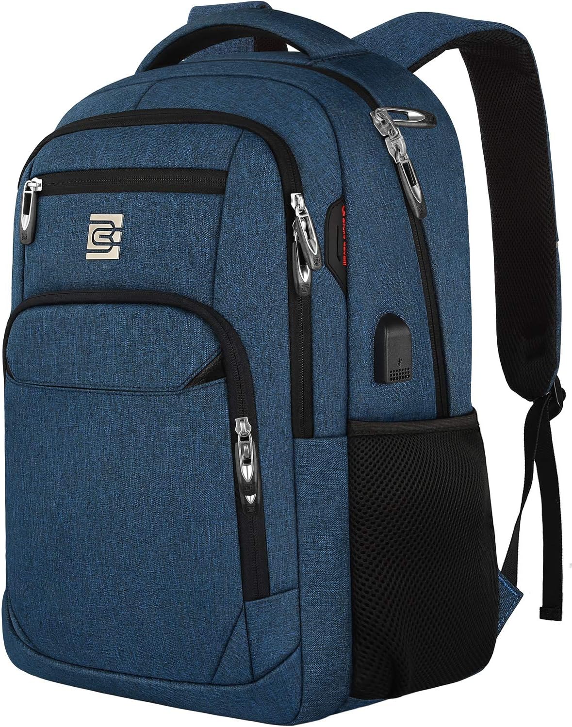 Laptop Backpack,Business Travel Anti Theft Slim Durable Laptops Backpack with USB Charging Port,Water Resistant College Computer Bag for Women & Men Fits 15.6 Inch Laptop and Notebook - Blue