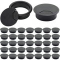 40 Pack 2 Inch Desk Grommet, Plastic Cable Hole Cover Bulk for PC Desk, Flexible Wire Organizer Cable Cord Management for Home Office, Black