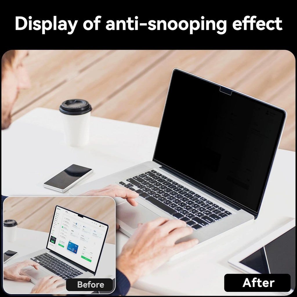 IPROKKO 360° Privacy Screen MacBook Pro 16 inch (2021, 2022, 2023,2024, M1, M2, M3, M4,Pro, Max), Matte Anti Glare Blue Light 16" Mac Scratch Resistant Laptop Screen Protector Filter