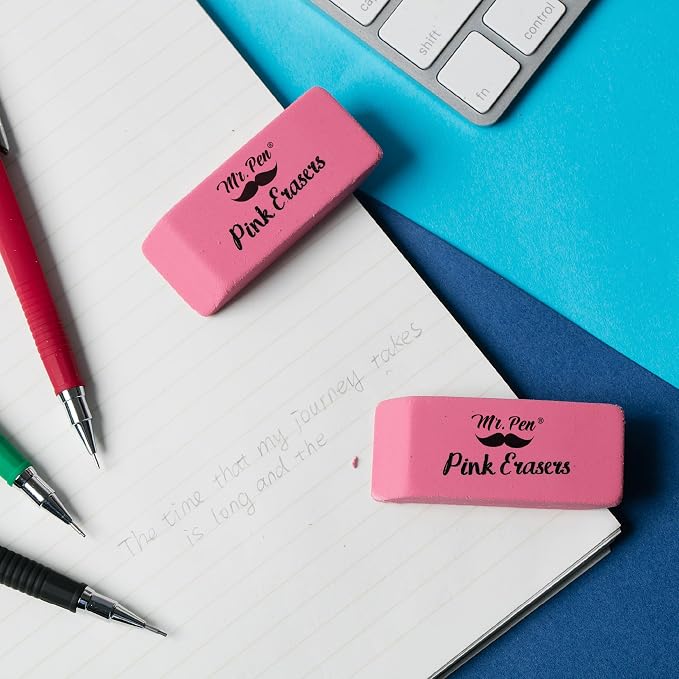 Mr. Pen- Pink Pencil Eraser Bulk, 24 Pack | Large Latex Free Block Erasers - Image 6