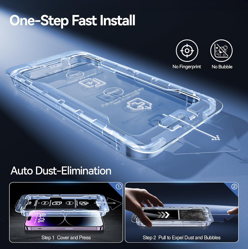 SMARTDEVIL 2+2Pack Privacy Screen Protector for iPhone 14 Pro Max with Camera Lens Protector,Shatterproof Tempered Glass [True 28°Anti Spy][9H Hardness][Auto Dust-Elimination Install][Bubble Free]
